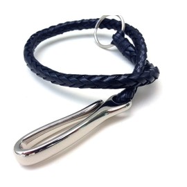 Men's Braided Leather Key Chain (Natural, Nickel Hook (#3))