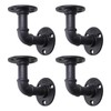 MUZIK 4 Pack Pipe Floating Shelf Bracket Heavy Duty, Black