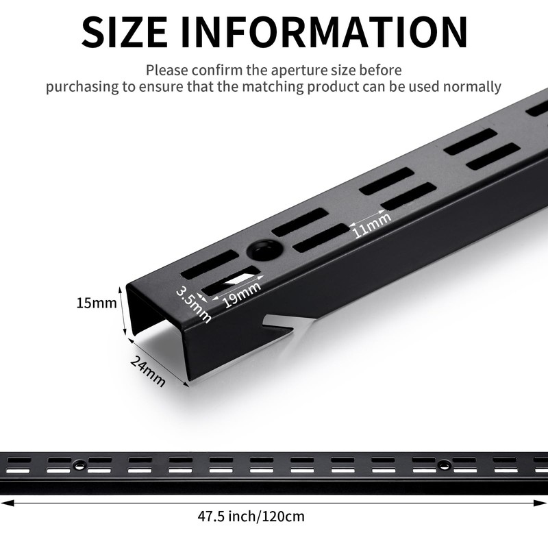 MorningRo 12 Pcs Shelf Rails Bracket Track 47.5 Inches Upright