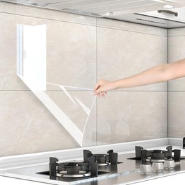Yootiko Kitchen Stove Backsplash Clear Wall Protector,Electrostatic Wall Protective Film,Plastic Dry Erase Wallpaper Clear Contact Paper Film from Trash Can,Dog,Cat,Furniture