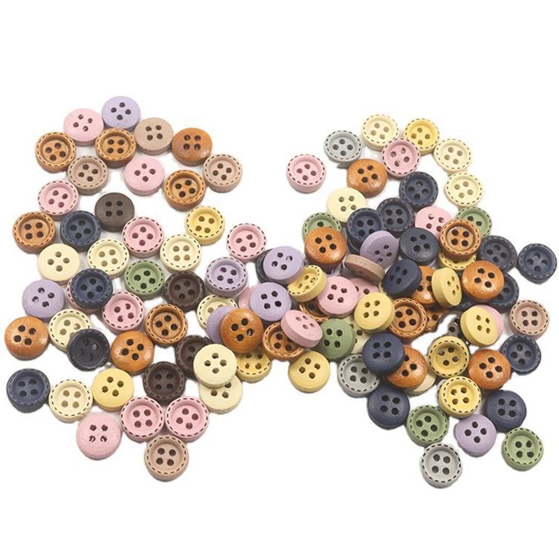 SUQ 100 Pieces Mixed Buttons, Colourful Buttons, 100 Pieces Buttons