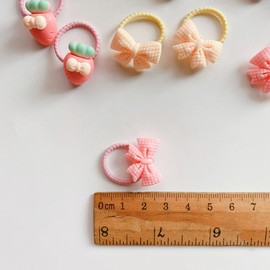 ZHOUMEIWENSP Small Hair Ties for Thin Hair,40 PCS Baby Hair Accessories Candy Finger Hairbands Cute Flower Elastic Rubber Bands for Baby Infants Littler Girls (animals)