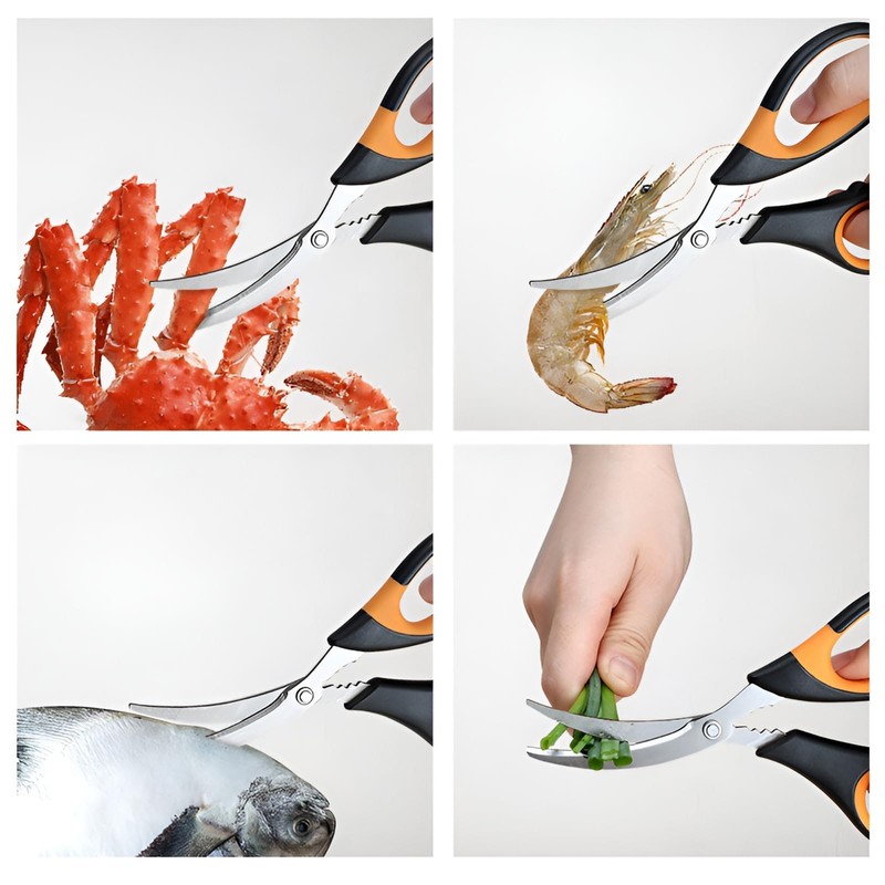 3-Pack Kitchen Scissors,Kitchen Meat Scissors and Sharp Seafood Scissors,Multi-Purpose Practical