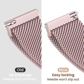 YLK Garmin Bracelet for Garmin Forerunner 165/165 Music/Forerunner 55/Forerunner 245/245 Music/645/645 Music for Men and Women, 20 mm Metal Bracelets, Sports Replacement Strap (Pink)