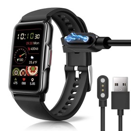 Blueshaweu Ladekabel Kompatibel mit Kesasohe/Findtime/ECOSOON H80 Smartwatch 1,47 Zoll, Kabel Ladegerät Ladestaion für H80 Smartwatch 1,47 Zoll (schwarz+weiß)