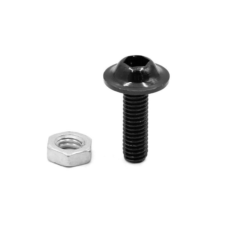 sourcingmap 20pcs M6 Black Aluminum Alloy Head Motorcycle Bolts Screws