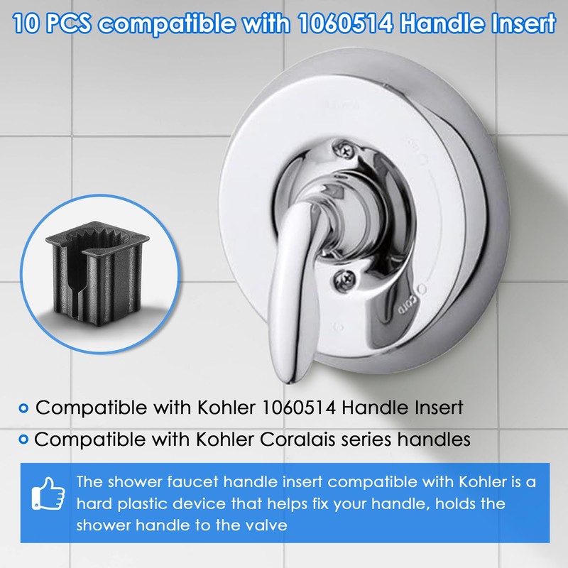 Dreyoo 10 Pcs Shower Faucet Handle Insert Compatible with Kohler,