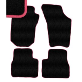 Hot Pink Edge Custom Fit Front & Rear Carpet Floor Mats, Black, Compatible with Nissan Maxima 1988 1987 1986 1985