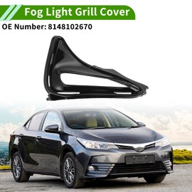 HOPESPANNER No.8148102670 Fog Light Grill for Toyota Corolla 2017-2018 Black Front Right Front Lower Bumper Fog Light Cover Inserts ABS 1 Pc