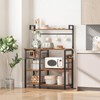 HOOBRO Bakers Rack with Power Outlet, 35.4 Inches Coffee Bar
