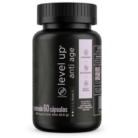 Level Up Anti Age  Resveratrol, Astaxantina, Vitamina E y Betacarotenos para Longevidad y Protección Antioxidante  Piel, Cabello y Vitalidad  60...   