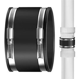 CLIUNT Flexible Rubber Sleeve 100 mm, Flexible Rubber Coupling, Flexible Rubber Sleeve, Pipe Connector with Stainless Steel Clamps, Pipe Connector Rubber Sleeve