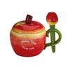 Rite Lite Rosh Hashanah Ceramic Apple Honey Dish With Spoon