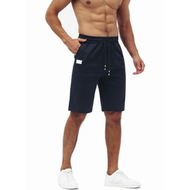 MGBOYGYM Mens Casual Shorts - Cotton Drawstring Summer Beach Stretch Twill Chino Golf Shorts HS-XL Black