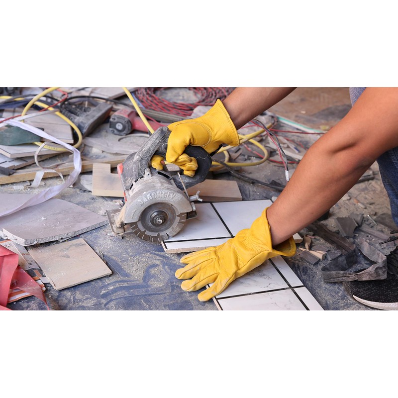 OLSON DEEPAK Cowhide Leather Work Gloves for Men and Women,Gardening