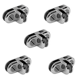 Prolinemax 5 Pc Chrome 3 Way Glass Connector 3/16'' Use Cubic Cubbie Connector Clip Tempered Glass