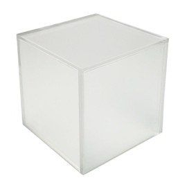 Generic T'z Tagz New 4x4x4 Frosted White Acrylic Display Box Decorative Cube Stands Bins
