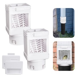 Downspout Leaf Filter,Leaf Removers,Downspout Filters, Downspout Screen Filters, Fits 2X3 and 3X4 drainpipe, (2-pack white)