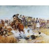 Bronc to Breakfast Charles M. Russell Cowboy Western Horses Paper