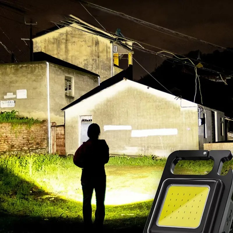 10 Piezas Linterna Lampara Recargable Led De Lampara Llavero Blanco