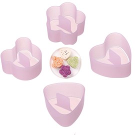 URCHUZE Sushi Rice Mould Set, Rice Ball Shaper, 4 Shapes (Heart, Bear, Triangle, Plum Blossom), 7 cm, Pink, PP Material, for Onigiri and Rice Balls