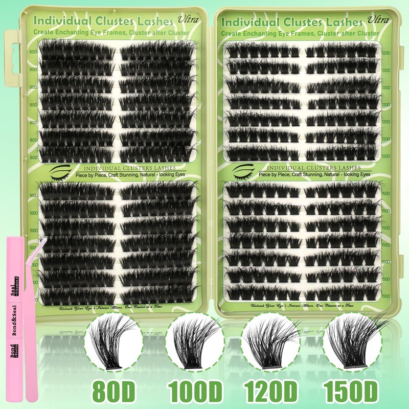 Gmagictobo Cat Eye Wispy Lash Clusters Kit 420Pcs DIY Individual