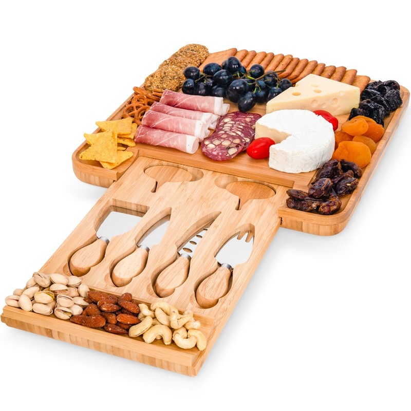 ECOEXL Cheese Board Charcuterie Board Set - Bamboo Serving Platter
