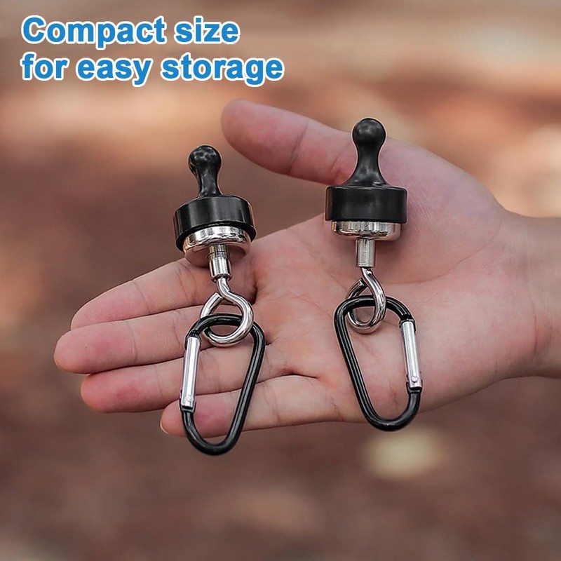Vylro Pack of 4 Magnetic Hooks with Counterpart, Punch-Free Magnetic