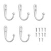 ALLY-MAGIC Coat Hooks, 5 Pcs Single Prong Robe Hooks with