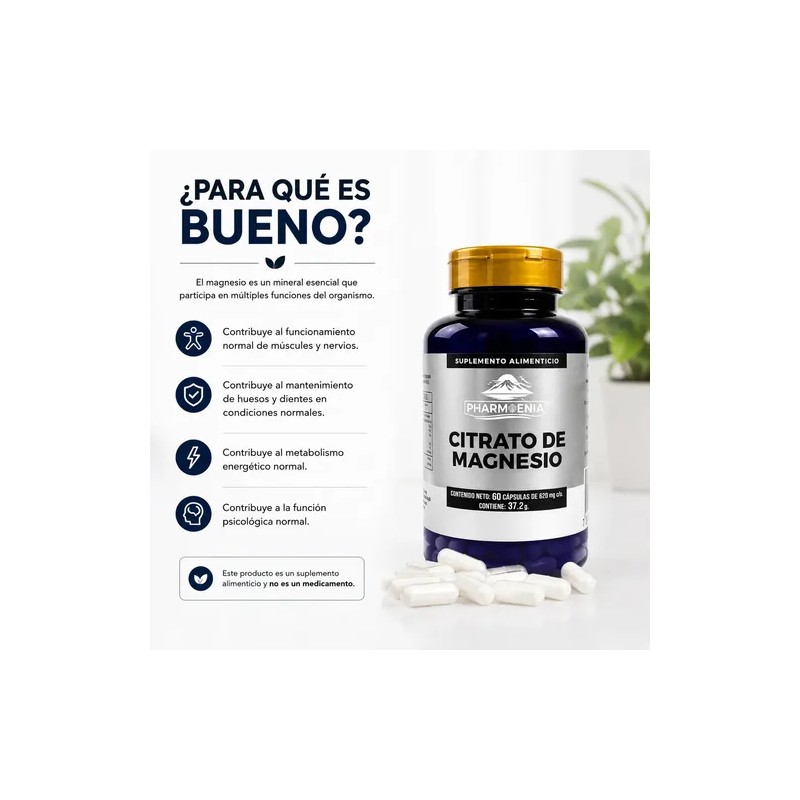 Citrato Magnesio Cápsulas Suplemento Alimenticio
