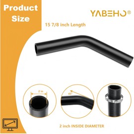 2" ID Gasoline Fuel Filler Neck Hose（45 Degree） with 4 Clamps - 15 7/8" Length Gas Tank Hose Replacement