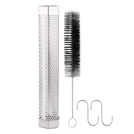 Sarini Pellet Smoke Pipe, 12 Inch Charcoal Smoking Net, Stainless Steel Smoke Pipe for Pellet Smokers with Cleaning Brush for Electric, Gas, Charcoal Grills