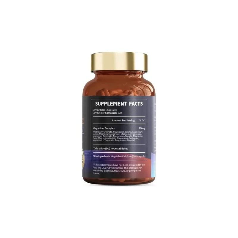 Complejo De Magnesio 12 En 1 Con 120 Caps 700mg