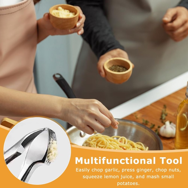 Premium Garlic Press, Heavy Duty Stainless Steel Garlic Crusher and