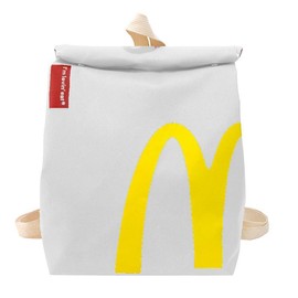 McDonald's Vintage Daypack Unisex Backpack for Women and Men - Durable Canvas, Adjustable Straps, Spacious Interior, Lightweight Casual Travel Bag - Color: White