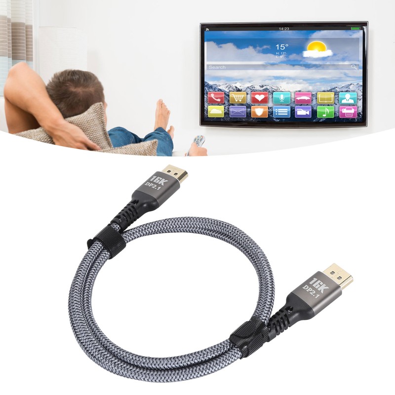 DisplayPort 2.1 Cable 16K 30Hz 40Gbps 3D Dynamic HDR Male