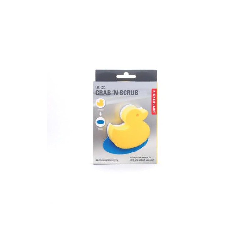 KIKKERLAND Sink Sponge And Holder Duck