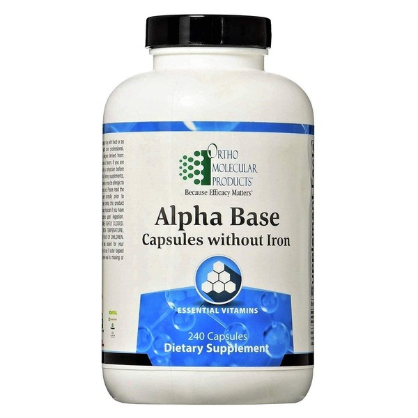 Ortho Molecular Products Alpha Base Caps Without Iron Capsules, 240 Count