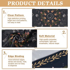 KLYNGTSK Botanical Moon Phase Tapestry Bohemian Tapestry Wall Hanging Nature Tapestry Plant Aesthetic Tapestry Floral Plants Tapestry Bedroom Floral Tapestry Decor for Living Room Cafe(130X150cm)