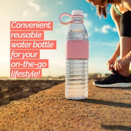 Copco Hydra 20 oz Tritan Water Bottle with Leak-Proof Lid & Textured Grip - BPA-Free, Dishwasher Safe, Easy Twist-Open for Ice & Fruit - Fits Cup Holders, Lightweight, Durable(Pink)