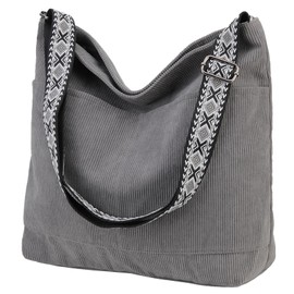 VX VONXURY Crossbody Bag Frauen, Große Reißverschluss Leinwand Hobo Tasche mit Verstellbarem Riemen, Umhängetasche Wiederverwendbare Lebensmitteltaschen für Schulreise Teen Mädchen