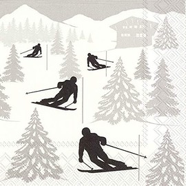 Boston International IHR Cocktail Napkins 3 Ply 5" x 5" Ski Holiday