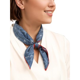 Prettystern Unisex Hand Rolled Silk Neckerchief Silk Neck Scarf Bandana for Men and Women, 09 Blue