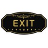 EXIT Victorian Door/Wall Sign (Black/Gold) - Medium 4" x 8"