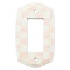 MACKENZIE-CHILDS Enamel Switch Plate, Light-Switch Cover, Single Rocker, Pink-and-White Rosy