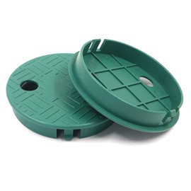 2 Pieces 6 Inch Sprinkler Valve Box Cover, Round Sprinkler Valve Cover Lid, Round Ground Sprinkler Covers, Green Valve Box Lid for Sprinkler Irrigation System