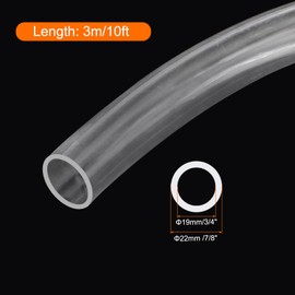 MECCANIXITY Clear PVC Tubing 3/4" ID 7/8" OD Plastic PVC Tube Flexible Water Hose 10ft for Industrial Tubing, Aquariums, 19mm x 22mm