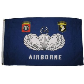 Moon 3x5 US Army Airborne 82nd and 101st Division All American Flag 3x5 Banner - Vivid Color and UV Fade Resistant - Prime Outside Garden Home Decor