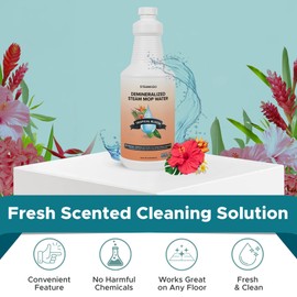 Steam & Go Demineralized Water for Steam Cleaner - PVC-Free Floor Cleaning Solution Compatible for All Steam Mops - Multi-Surface Cleaner for Home Surfaces - Tropical Bloom Scent, 32 oz (Pack of 6)