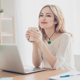 joymiao Leather Necklace for Women Green Heart Vintage Pendant Necklace Long Boho Necklace Alloy Pendant Necklace Leather Cord Necklace